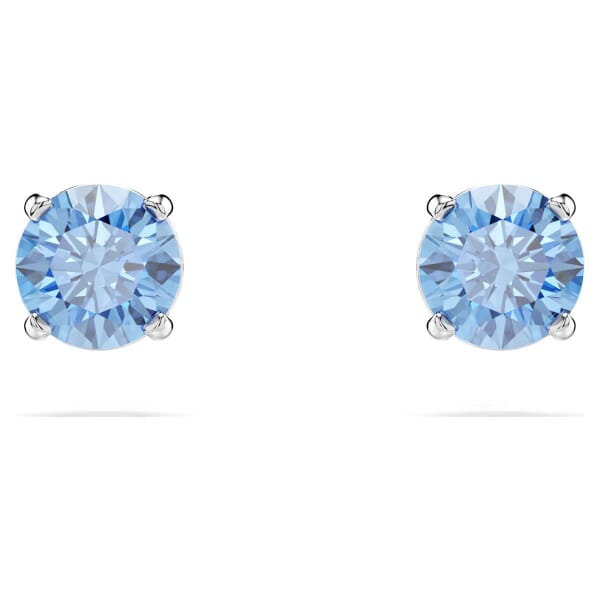 Swarovski øredobber Stilla Attract stud earrings Round cut, Blue, Rhodium plated - 5734250